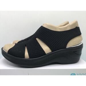 Bzees Double Up Slingback Wedge Sandal 9W NIB